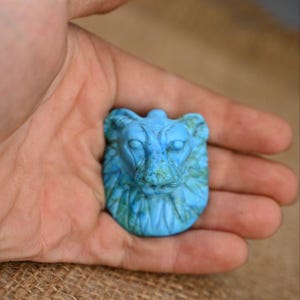 Turquoise Sekhmet Amulet: Egyptian Goddess of Power