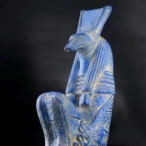 Handcrafted Egyptian God Seth Stone Statue - Mythological Art