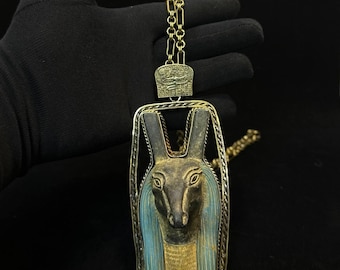 Ancient Egyptian Seth Amulet Necklace: God of Evil Stone Jewelry