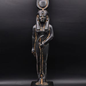Handcrafted Basalt Goddess Hathor Statue - Altar Egypt Decor
