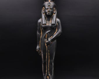 Estatua artesanal de la diosa Hathor de basalto - Decoración de altar egipcio