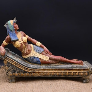 La reina Cleopatra Antigüedades egipcias y decoración del hogar, estatua antigua creada en el antiguo Egipto Réplica de estatua egipcia a. C.
