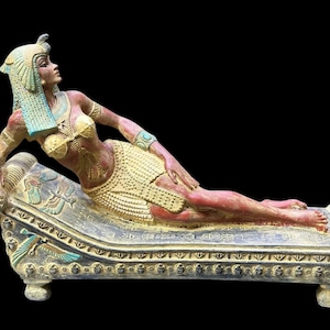La reina Cleopatra Antigüedades egipcias y decoración del hogar, estatua antigua creada en el antiguo Egipto Réplica de estatua egipcia a. C.