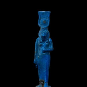 Egyptian sekhmet statuette ancient Egyptian goddess of God of war, pestilence and the desert in ancient Egyptian mythology Handcrafted