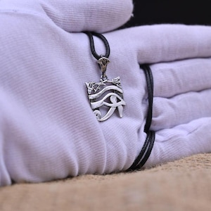 Eye of Horus Amulet: Silver Plated Copper Egyptian Jewelry