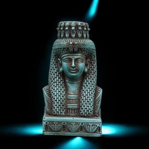 The Queen Hatshepsut Mask is a reproduction item for Egyptian antiques and home décor. An uncommon antique statue created in ancient Egypt