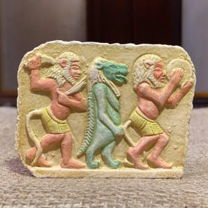 Goddess Taweret Pharaonic Painting Egyptian Relief Stone Statue Unique Egyptian Art Decoration Replica Egyptian Gift Rare Antique Statue BC