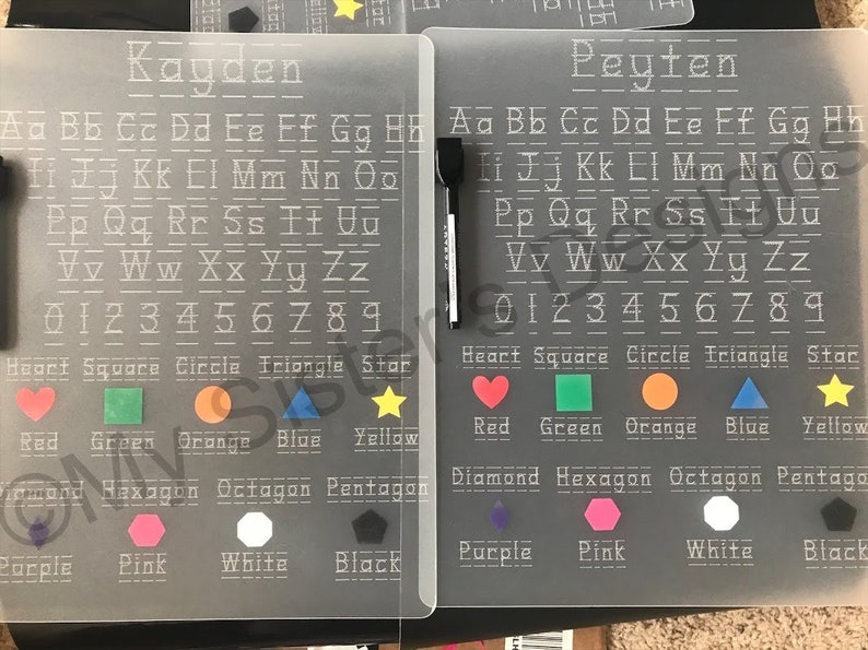 ABC Colors and Shapes Tracing Mat SVG File for Cricut Dry | Etsy