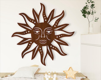 Sun Wall Art: Laser Cut Sign, SVG Vector File (Digital Download)