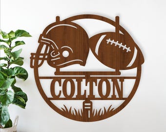 Football Name Sign SVG: Personalized Sports Laser Cut Decor (digital download)