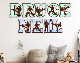 Martial arts male alphabet letter set. 2 layer letters. 52 letter options SVG vector file ai, cdr, dxf and pdf/ instant download digital