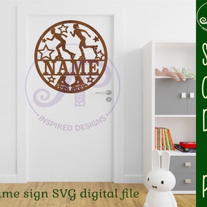 Sketing Cd R Inline Skater Female Name Sign, SVG, Sports Themed Door or Wall Hanger ...