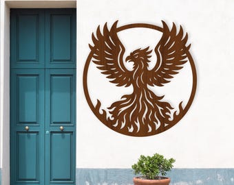 Phoenix Bird Rising Wall Art, Laser Cut Firebird Sign (Digital Download)