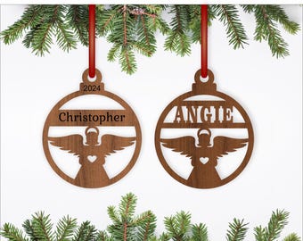 Angel Christmas Ornaments personalized SVG laser cut (Digital Download)