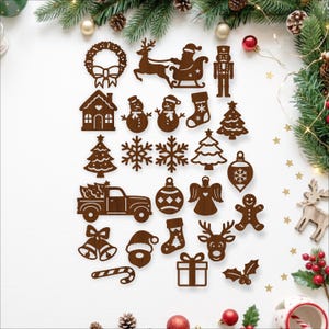 Christmas Shape SVG Bundle For Laser Cutting, Holiday Decorations, Glowforge, xTool, Cricut Christmas Decor