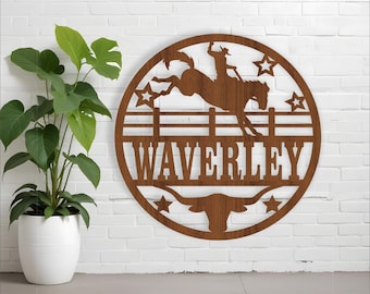Rodeo Horse Name Sign: Laser Cut SVG Template (Digital Download)