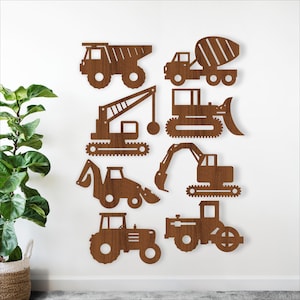 Baustellenfahrzeug SVG Bundle: 8 Lastwagen & schwere Maschinen Laser Cut Files