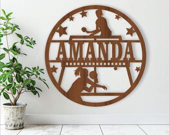 Table Tennis Name Sign: Laser Cut Sports Decor (Digital Download)