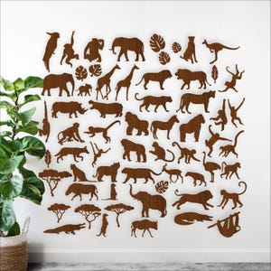Safari Animals SVG Bundle: 54 Wild Animal Laser Cut Designs (digital download)