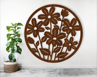 Floral wall art sign , SVG file. vector file ai, cdr, dxf instant download digital design, laser cut, wall art flower theme