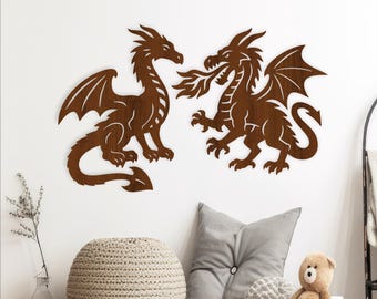 Dragon Wall Sign bundle : Laser Cut Dragons silhouettes (Digital Download)