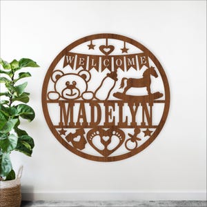 Neues Baby Namen Zeichen SVG: Laser geschnittenes Kinderzimmer personalisiertes Wandschild (digitaler Download)