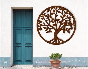 Tree Wall Art SVG: Birds Circle Sign, Laser Cut File (Digital Download)