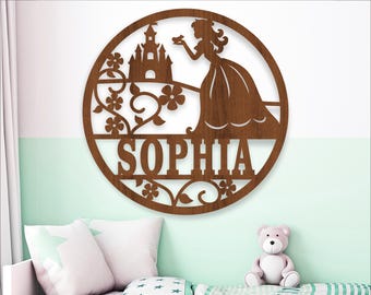 Princess Name Sign SVG:  Laser Cut Template (Digital Download)