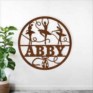 Letrero con nombre de bailarina de ballet: Plantilla SVG cortada a láser (descarga digital)