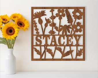 Wildflower Name Sign SVG: Laser Cut Template (Digital Download)