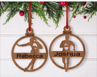 Rugby Player Christmas Ornament SVG Template (Digital Download)