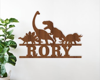 Dino Name Sign - Personalized Dinosaur SVG Laser Cut Template (Digital Download)