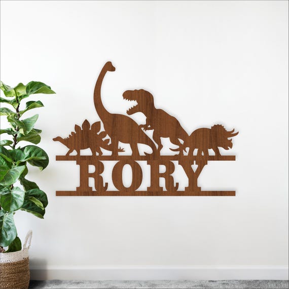Dino Name Sign - Personalized Dinosaur SVG Laser Cut Template (Digital Download)