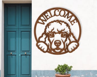 Poodle Welcome Sign Laser Cut | Dog Lover Front Door Wall Decor (Digital Download)
