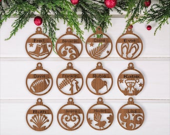 New Zealand Christmas Ornaments: Kiwiana Laser Cut Designs (Digital Download)