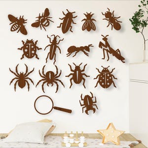 Insecten-SVG-bundel. 14 ontwerpen, vectorbestanden, lasergesneden bestand, vormen. Ai, Cdr, Dxf direct digitaal bestand downloaden