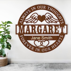 Letrero conmemorativo cortado con láser, SVG, letrero de pared personalizado con temática de "en memoria amorosa", plantilla cortada con láser, archivo vectorial de descarga instantánea