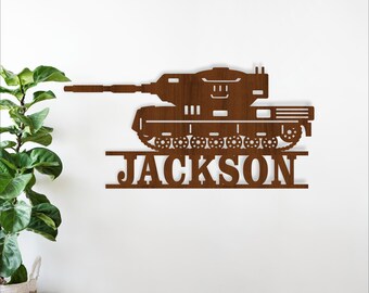 Army Tank Name Sign SVG- Vehicle Personalized Laser Cut Template (Digital Download)