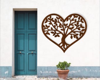 Tree of Life Heart Wall Art SVG: Laser Cut File (Digital Download