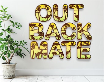 Australian Animals Alphabet SVG: Layered Laser Cut Letters (Digital Download)