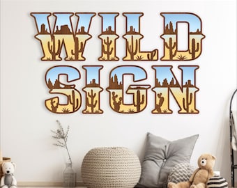 Western Scene Alphabet Letters: 2-Layer SVG Vector (Digital Download)