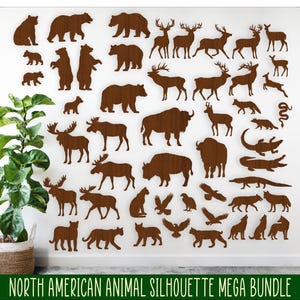 Pacote Mega SVG de animais norte-americanos. 50 designs, arquivos vetoriais, arquivo de corte a laser, formas. Ai, Cdr, Dxf download instantâneo de arquivo digital