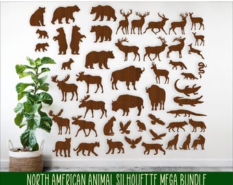 North American Animals SVG Mega Bundle: 50 Laser Cut Designs (Digital Download)