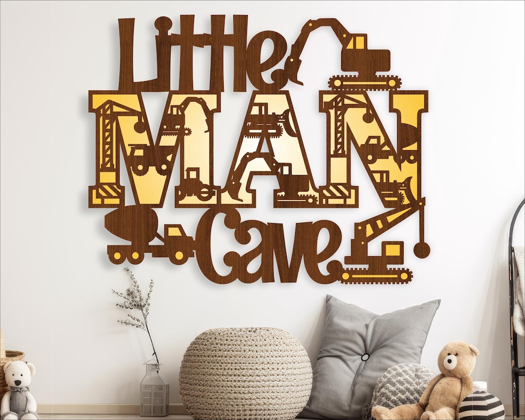 Little Man Cave Sign SVG: Construction Theme Wall Art (digital Download ...