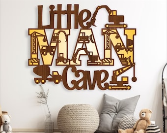 Little Man Cave Sign SVG: Construction Theme Wall Art (Digital Download)