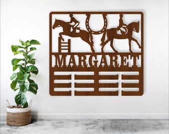 Equestrian Medal Holder SVG: Horse Rider Laser Cut Template (Digital Download)