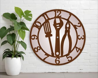 Tools wall clock laser cut files, SVG file. vector file ai, cdr, dxf instant download digital design, cut file template