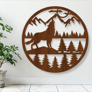 Wolf wall art digital download, SVG file. vector file ai, cdr, dxf instant download digital design, laser cut, wall sign