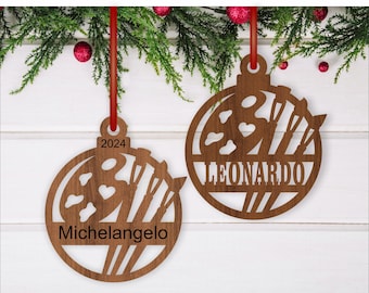 Painter Christmas Ornament SVG: Personalized Artist Palette Laser Cut Template (Digital Download)
