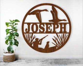 Duck Hunting Name Sign: Laser Cut Vector Template (Digital Download)